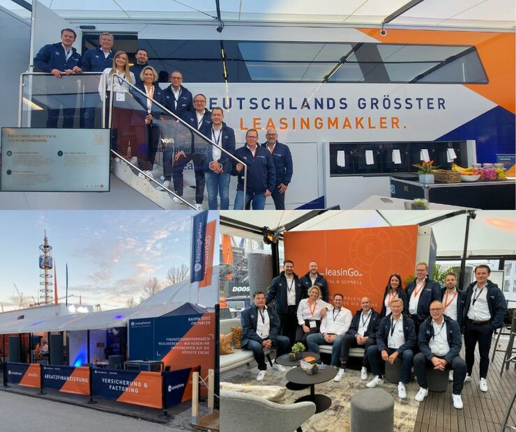bauma 2022 - das leasinGo-Team am Messestand